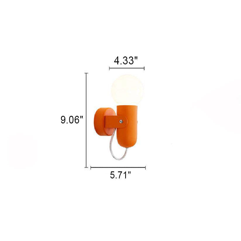 Applique da Parete Circolare a Colore Solido Creativo Nordic con 1 Luce