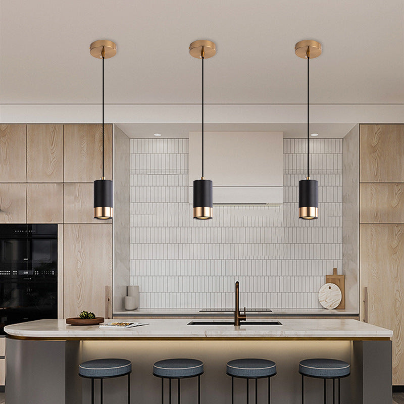 Lampada a sospensione mini in ferro con colonna minimalista moderna a 1 luce per soggiorno