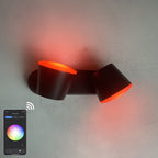 Applique da Esterno a LED Regolabile in Alluminio Industriale Contemporaneo con Doppia Testa Impermeabile per Patio