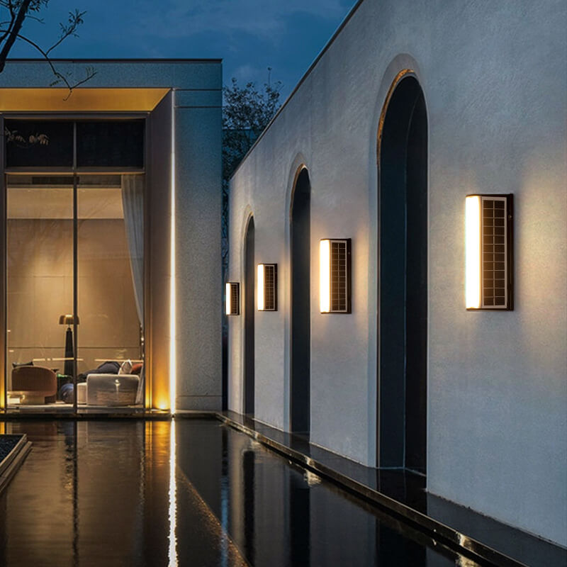 Moderna Lampada da Parete da Giardino Esterna a LED Solare Impermeabile in Acrilico