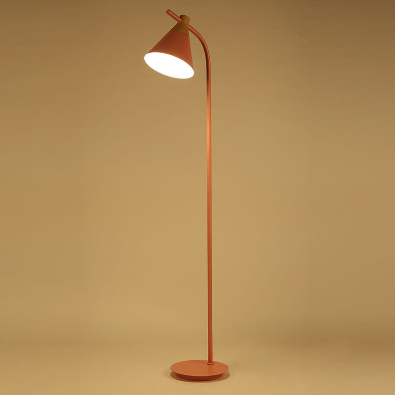 Lampada da Terra Metallica Rotonda Macaron Nordica Contemporanea con 1 Luce per Soggiorno