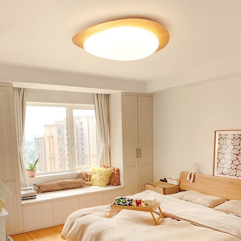 Lampada da soffitto a LED in ferro acrilico a forma di ciottolo scandinavo contemporaneo per camera da letto