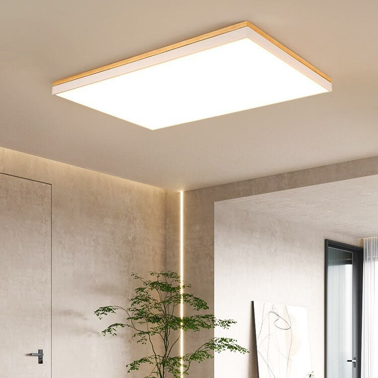 Lampada da soffitto LED quadrata rettangolare in legno massello acrilico minimalista moderna per soggiorno