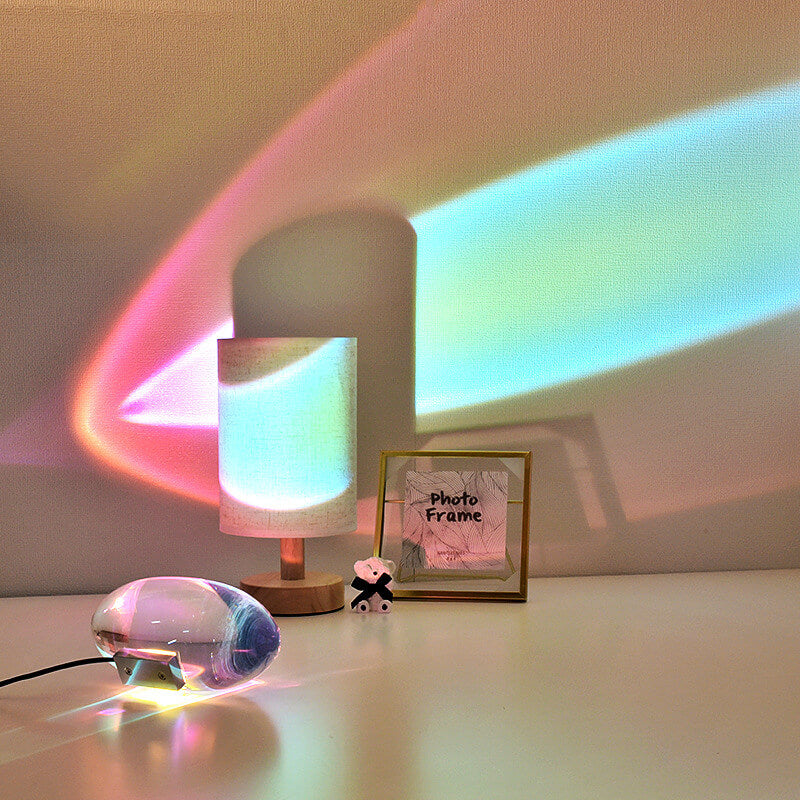 Lampada da Tavolo LED a Proiezione Creativa con Occhio d'Angelo in Cristallo