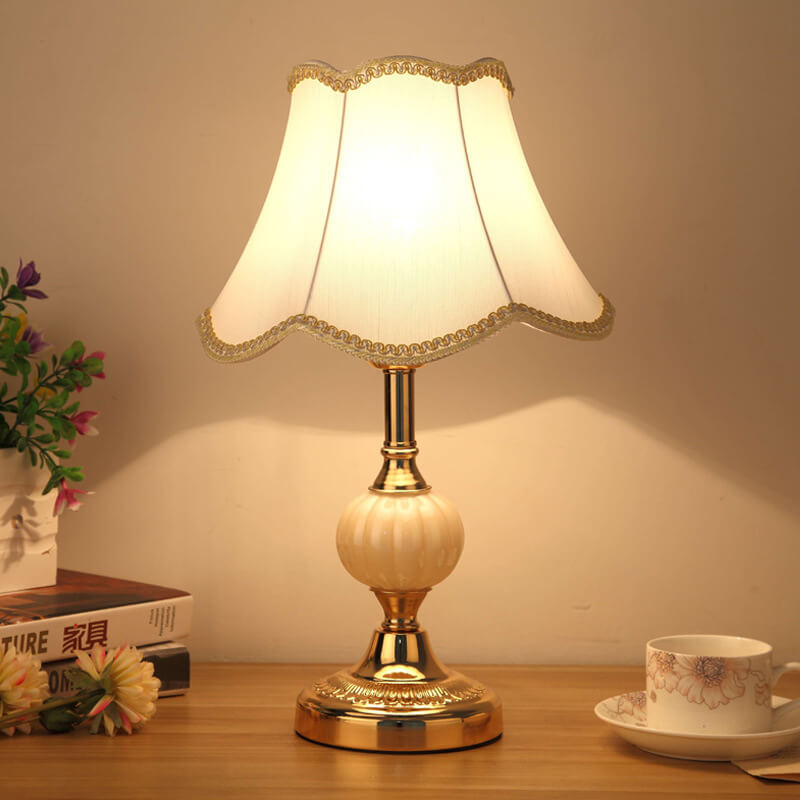 Lampada da Tavolo in Vetro Vintage Florale Nordico con 1 Luce