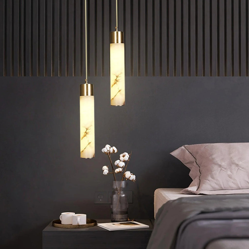 Lampada a Sospensione Classica in Marmo Lineare