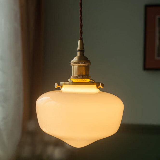 Lanterna Vintage Nordica Ottone Vetro 1-Luce Sospensione