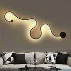 Lampada da Parete Curva LED Moderna in Alluminio a Forma di Serpente con 1 Luce