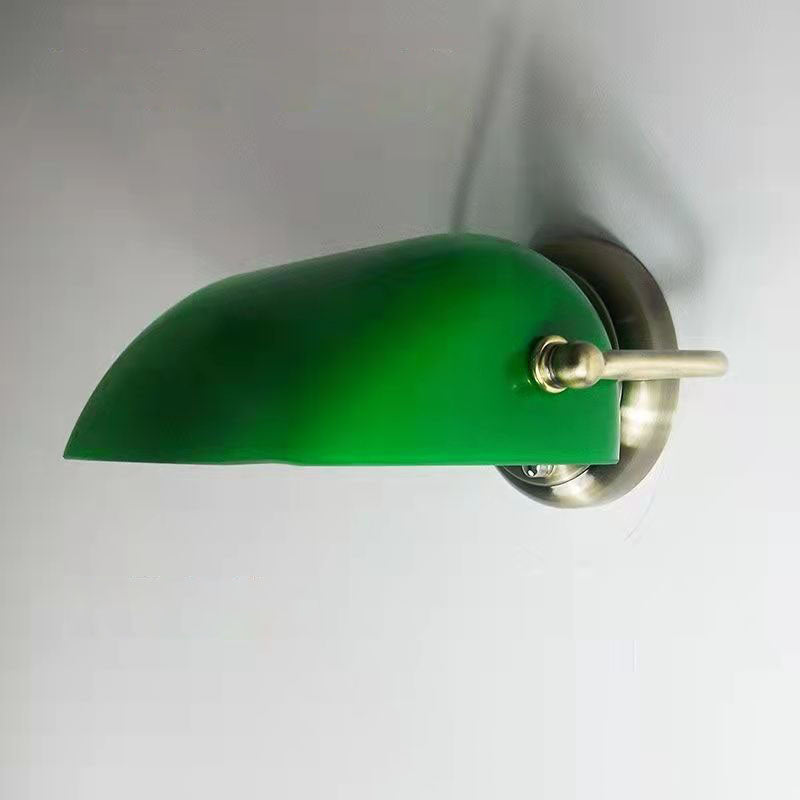 Applique da Parete Tradizionale Vintage in Vetro e Ferro con Cerniera a 1 Luce per Soggiorno