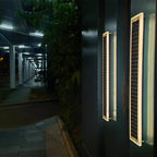Lampada da Parete LED Solare Rettangolare Impermeabile in Alluminio e Acrilico Minimalista Moderna per Esterni