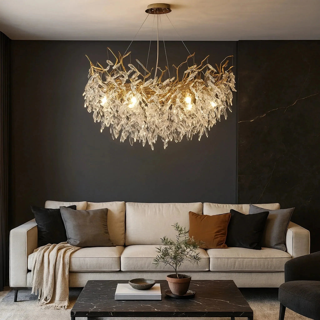 Lampadario Moderno di Lusso in Cristallo