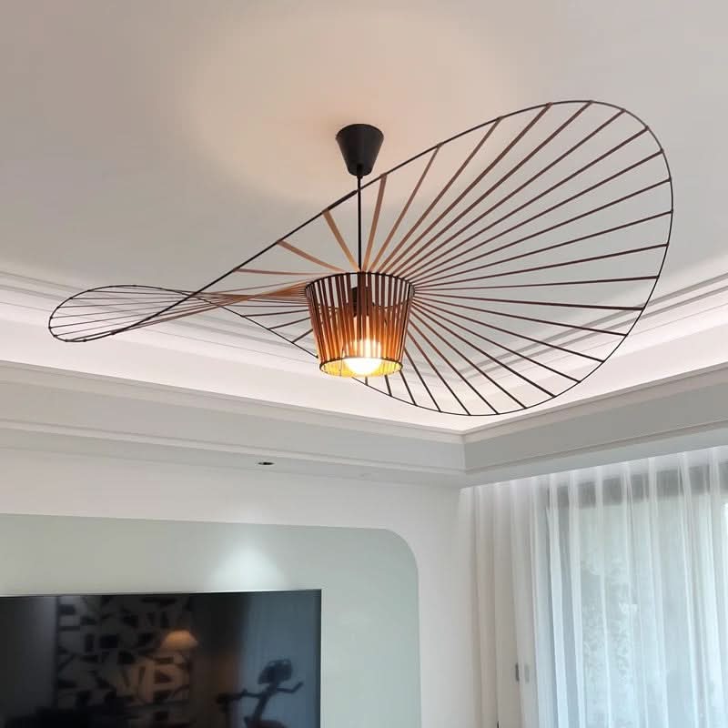 Glarefusion Moderno Semplice Lampadario a Forma di Cappello in Tessuto