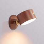 Semplice Lampada da Parete a LED Notturna Ricaricabile USB con Touch Magnetico in Legno
