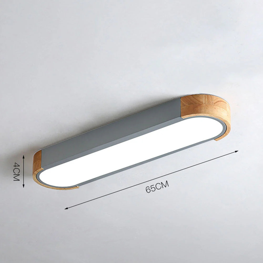 Lampada da soffitto metallica moderna a forma ovale allungata