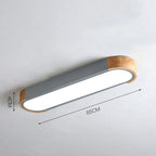 Lampada da soffitto metallica moderna a forma ovale allungata