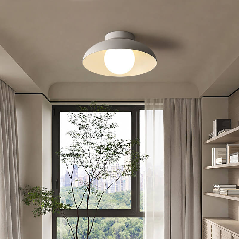 Moderna luce semi-incassata in ferro e vetro Wabi-sabi nordico a 1 luce per soggiorno