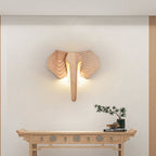 Lampada da parete LED a forma di elefante in legno massello creativo nordico