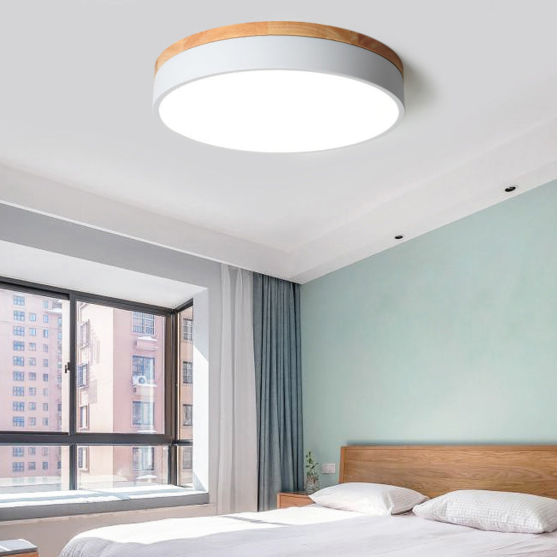 Lampada da soffitto LED rotonda in ferro acrilico minimalista moderna per camera da letto