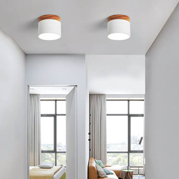 Plafoniera LED a Soffitto a Log in Colore Solido Scandinavo