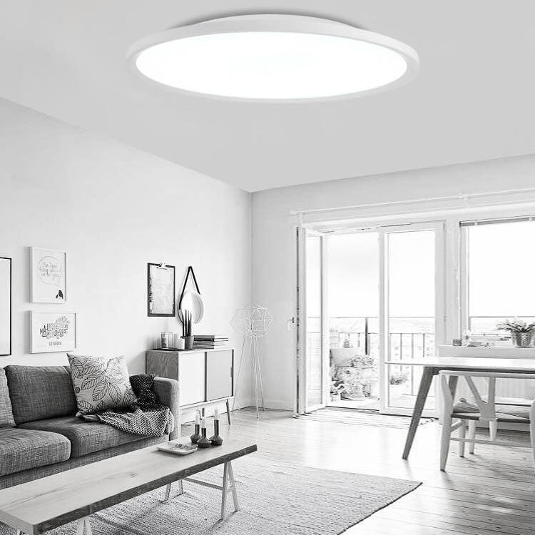 Lampada da soffitto LED a incasso con paralume rotondo in acrilico e alluminio, stile moderno minimalista per soggiorno