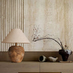Lampada da Tavolo in Ceramica con Cono in Tessuto Moderno Shabby Chic per Camera da Letto