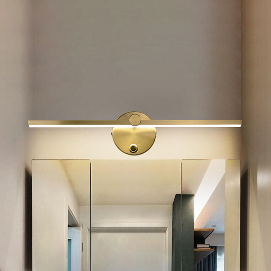 Lampada da parete a LED con specchio in alluminio lungo, stile minimalista nordico