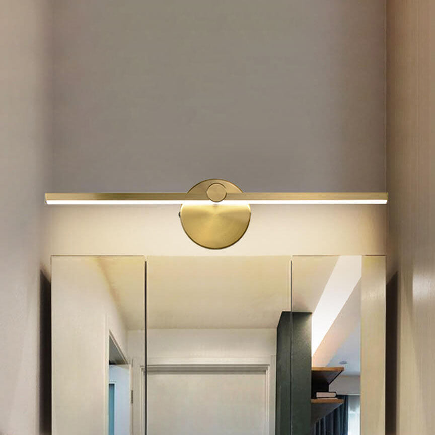 Lampada da parete a LED con specchio in alluminio lungo, stile minimalista nordico