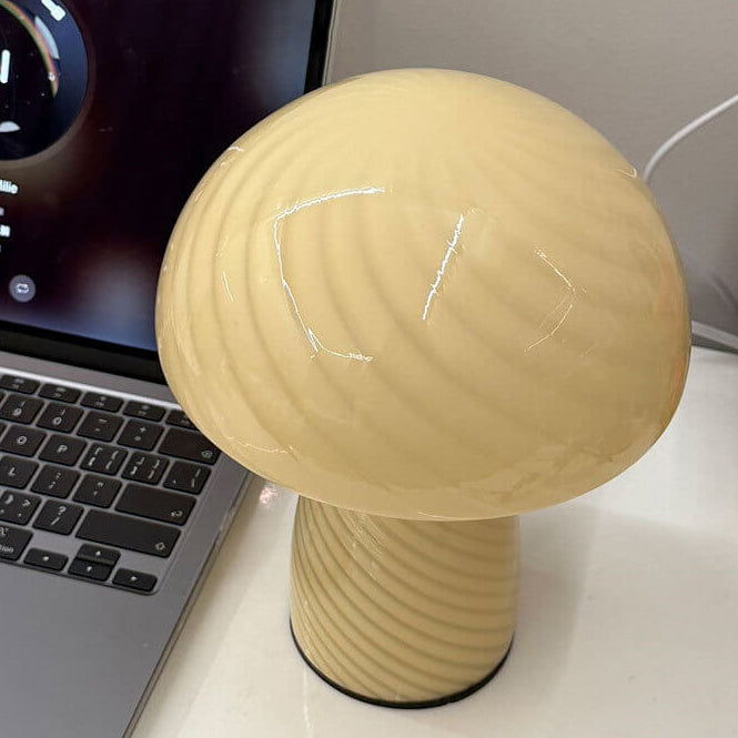Lampada da Tavolo in Vetro Minimalista Moderna a 1 Luce a Forma di Fungo