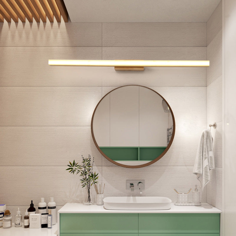 Lampada da parete LED a striscia lunga in legno minimalista nordico