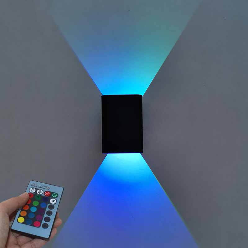 Lampada da parete moderna quadrata in alluminio LED RGB