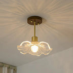 Lampada da soffitto in vetro a petalo elegante