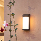 Lampada da Parete LED Solare Quadrata in Vetro Opalino Impermeabile per Esterni