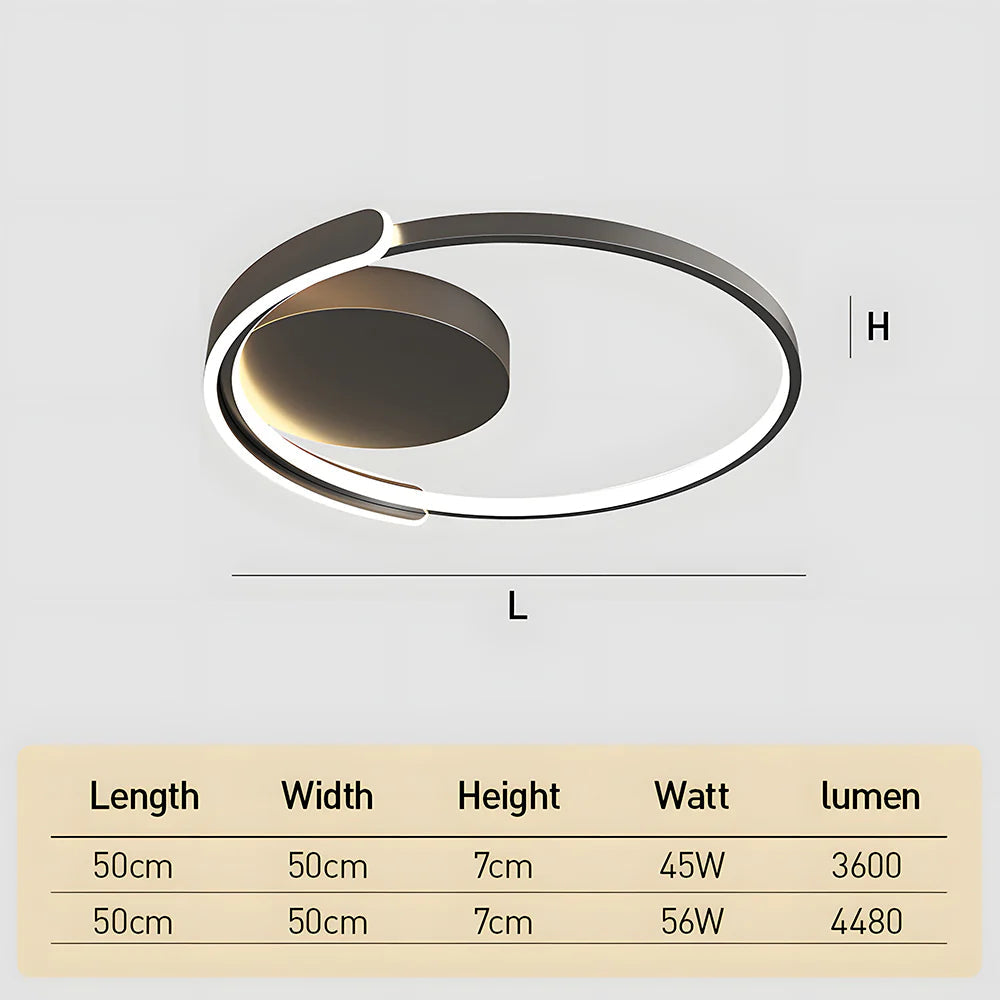 Lampada da soffitto LED rotonda elegante in ferro