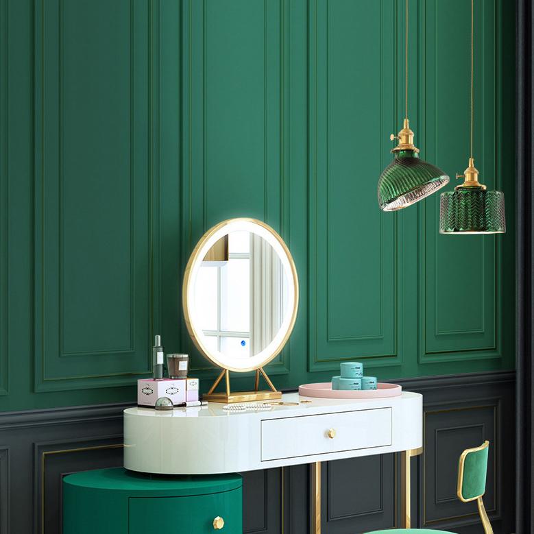 Lampadario Isola in Vetro Verde Vintage Nordico con 1/2/3 Luci