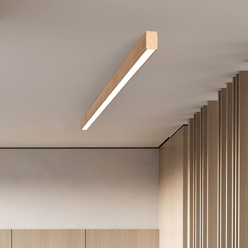 Moderna Lampada da Soffitto LED a Incasso in Alluminio con Venature di Legno