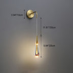 Lampada da Parete LED in Cristallo a Forma di Goccia di Lusso Moderno per Camera da Letto