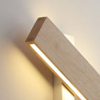 Applique da Parete Lampada LED Acrilico in Legno Massello Rettangolare Piatto Rotabile Nordico Contemporaneo