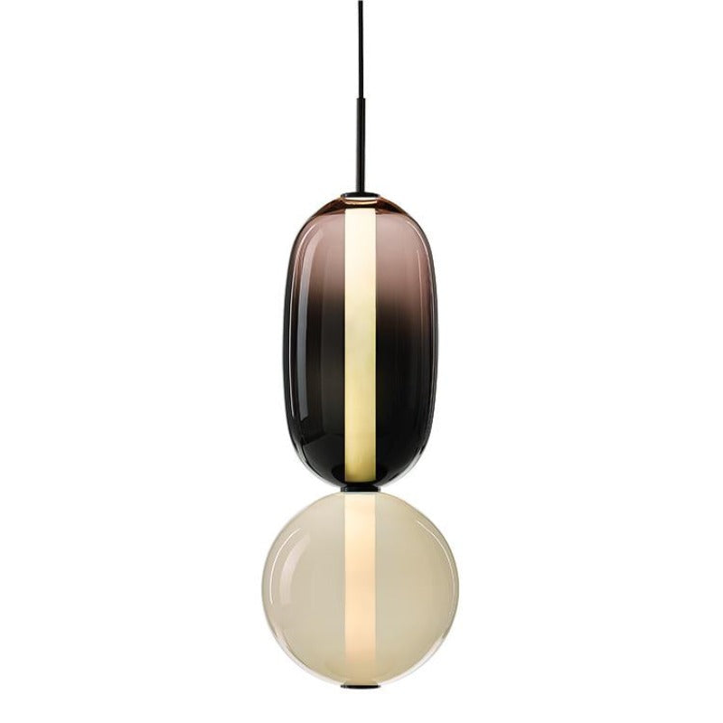 Lampada a sospensione Syro in vetro caramellato