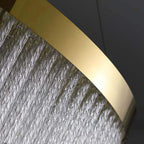Anello in Cristallo a Spirale Moderno Kristy / Lampadario Rettangolare, Oro