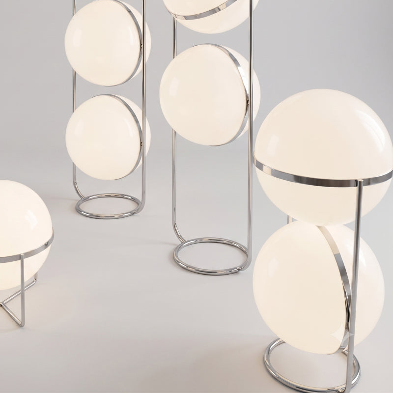 Lampada da Terra Halo Orb – Lampada di Design Moderna con Illuminazione Atmosferica