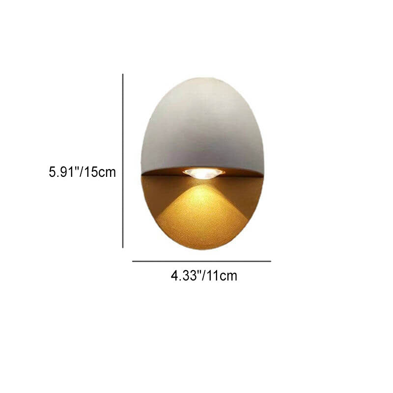 Lampada da Parete LED Impermeabile in Alluminio a Forma Ovale Minimalista Moderna per Esterni
