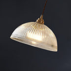 Coperchio in Vetro Trasparente Minimalista Moderno in Ottone con Lampada a Sospensione a 1 Luce