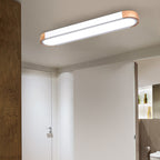 Lampada da soffitto a LED Flush Mount in ferro ovale lungo scandinavo contemporaneo per camera da letto