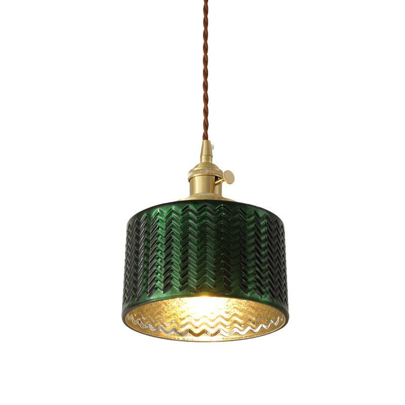 Lampadario Isola in Vetro Verde Vintage Nordico con 1/2/3 Luci