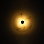 Lampada da parete LED in marmo rotondo di lusso contemporaneo in ferro per soggiorno e camera da letto