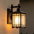 Lampada da parete a 1 luce a forma di padiglione cinese in alluminio solare impermeabile moderna