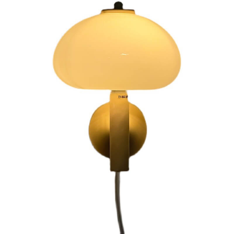 Applique da Parete Lampada a Sospensione Moderna in Ferro e Vetro Bianco Latte Nordico per Camera da Letto