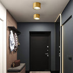 Faretto LED Moderno in Ottone Cilindrico da Soffitto