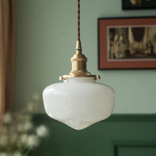 Lanterna Vintage Nordica Ottone Vetro 1-Luce Sospensione