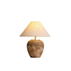 Lampada da Tavolo in Ceramica con Cono in Tessuto Moderno Shabby Chic per Camera da Letto